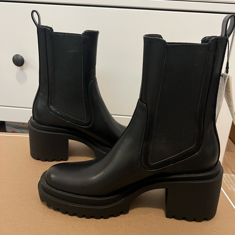 Zara Black Heeled Ankle Boots